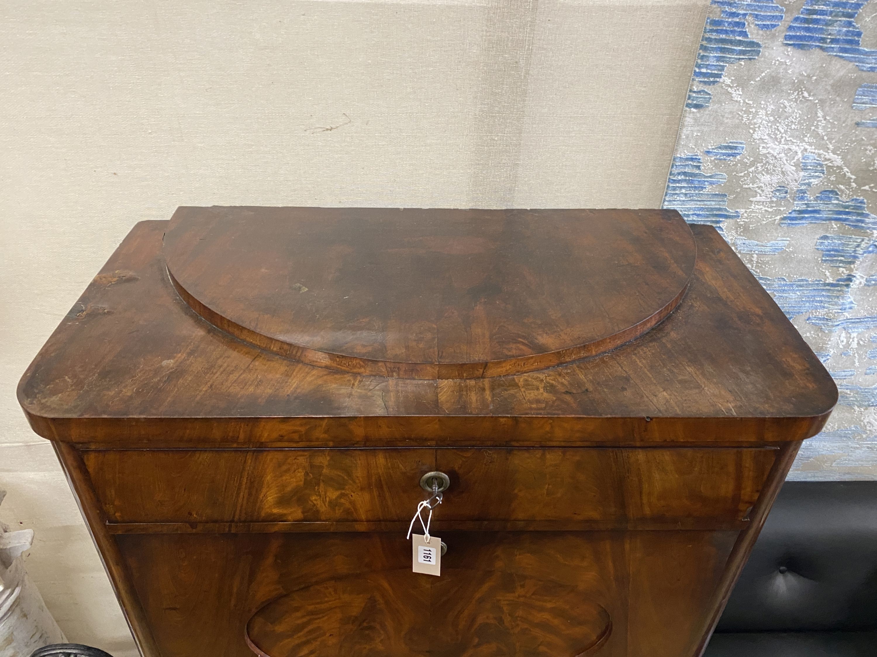 A 19th century French mahogany secretaire a abbatant, width 95cm, depth 47cm, height 144cm